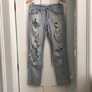 CARMAR blue stripped boyfriend jeans